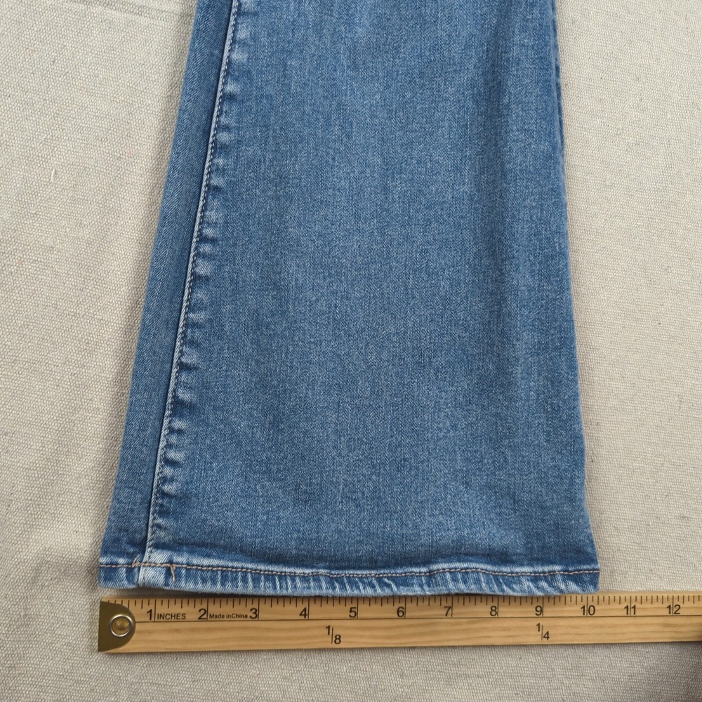 American Eagle Jeans Women 2 Blue Long Super High Rise Flare Stretch Boho Hippie - Picture 6 of 16
